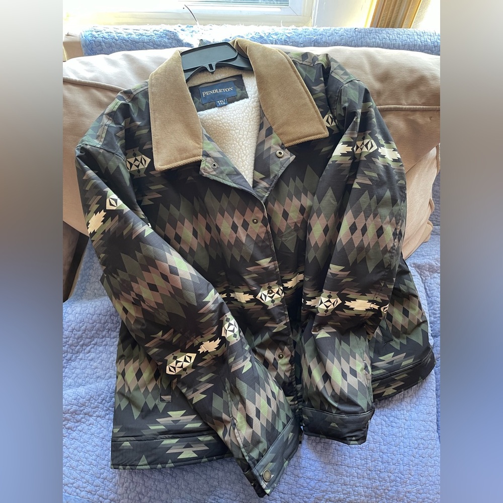 Pendleton Printt Faux Shearling Lined Trucker Jac… - image 2